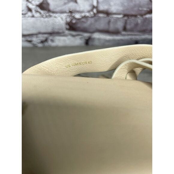 Via Spiga Metallic Silver Leather Toe Post Slides Sandals Women’s Sz 10M US/40EU - Picture 10 of 16